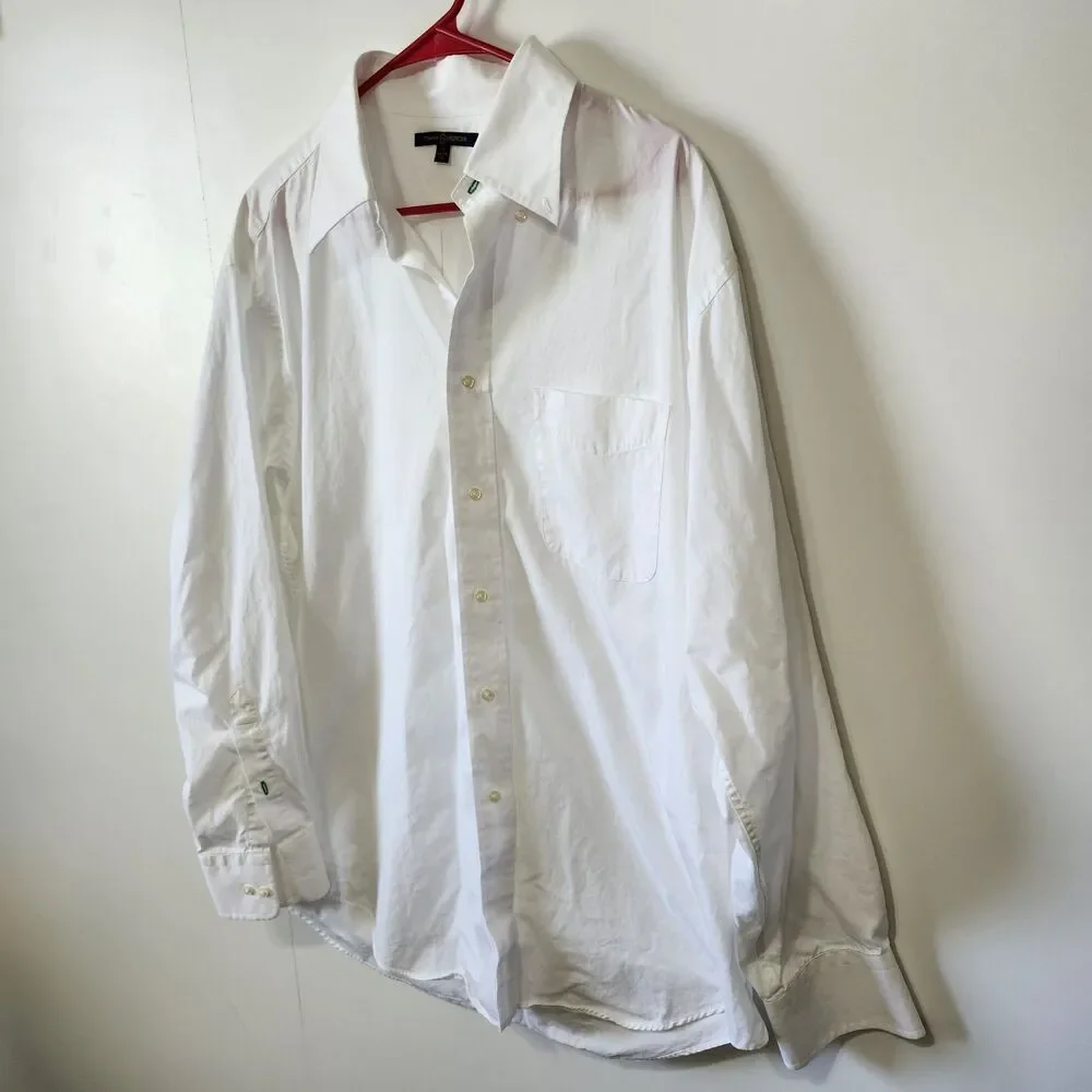 Tommy Hilfiger White Button Shirt Mens XL Vintage 2006 Long Sleeve Cotton Y2K - Picture 2 of 12